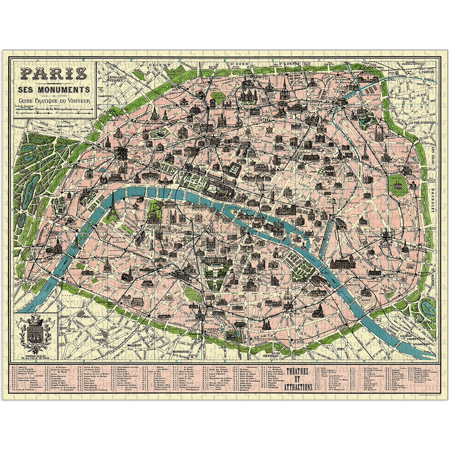 Map of Paris 1000 Piece Puzzle