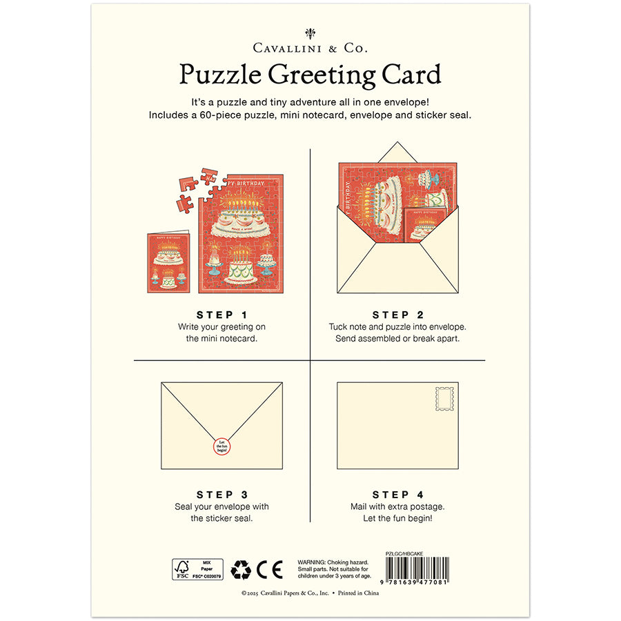 Happy Birthday Cake Puzzle Greeting Card