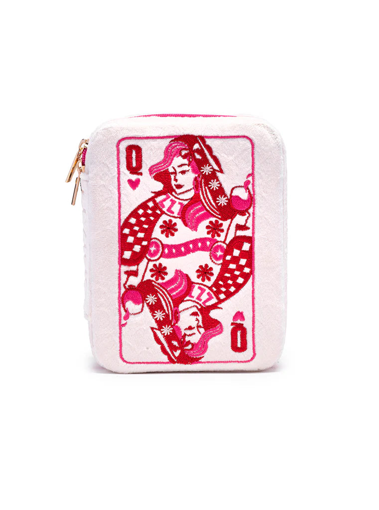 Velvet Jewelry Zip Case | Queen of Hearts