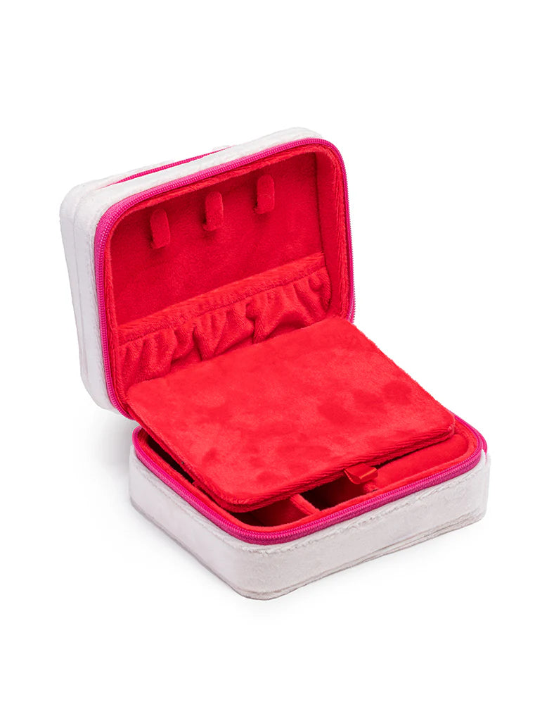 Velvet Jewelry Zip Case | Queen of Hearts