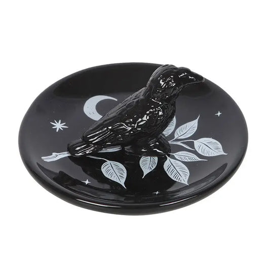 Mystic Raven Gothic Halloween Trinket Dish