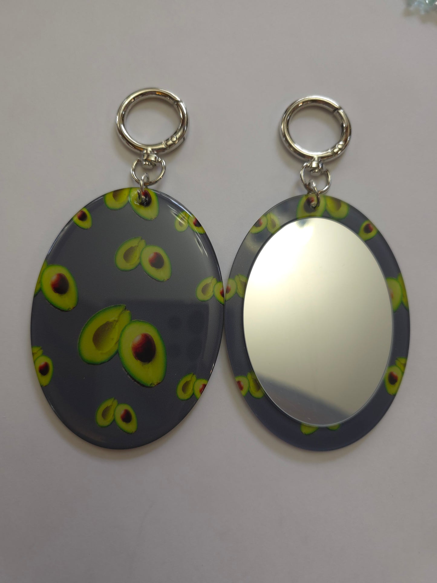 Fruit Oval Mirror Key Chain