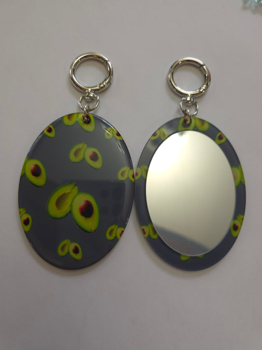 Fruit Oval Mirror Key Chain
