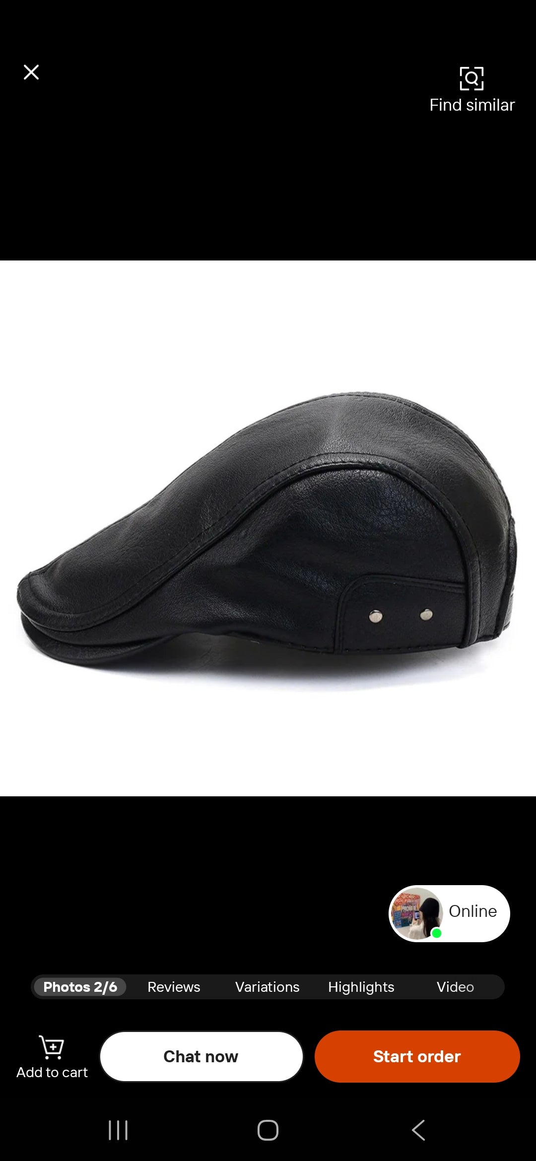 Newsboy Hat Pu Leather