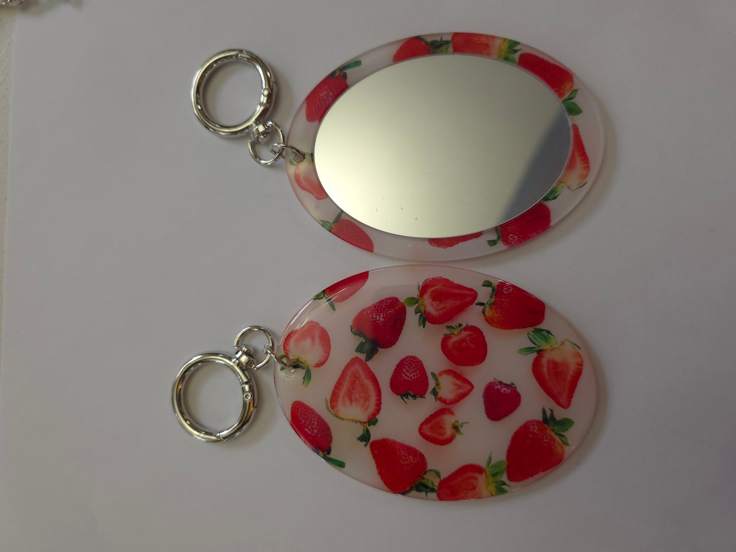 Fruit Oval Mirror Key Chain