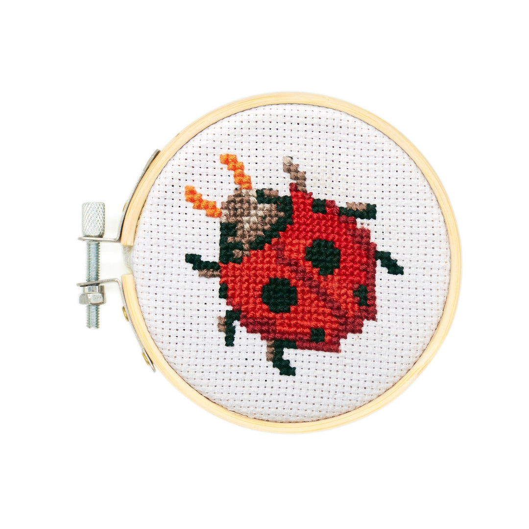 Mini Cross Stitch Embroidery Kit | Lady Bug