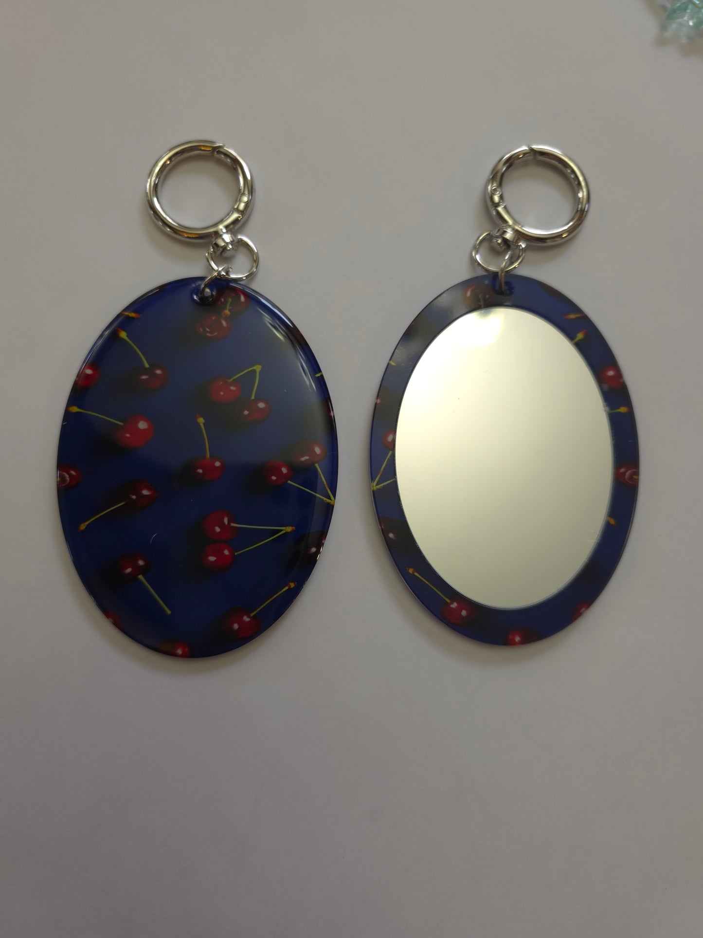 Fruit Oval Mirror Key Chain