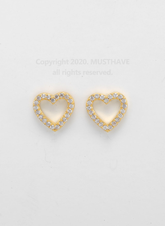 Jeweled Heart Studs