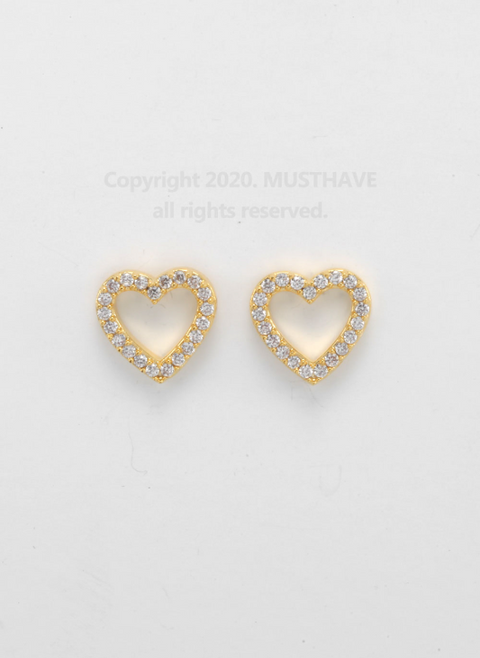 Jeweled Heart Studs