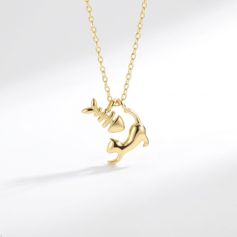Cat & Fish Necklace