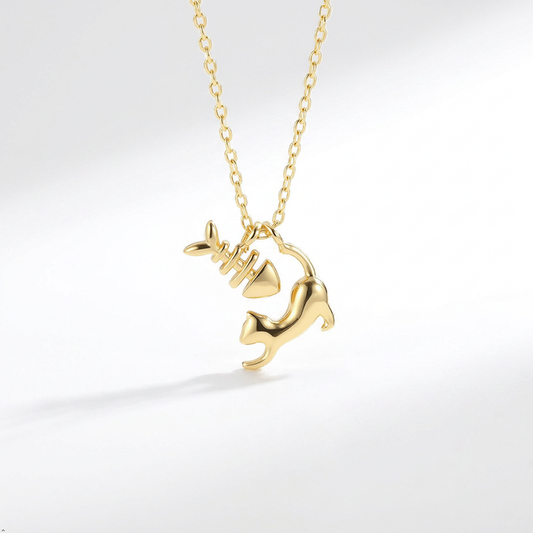 Cat & Fish Necklace