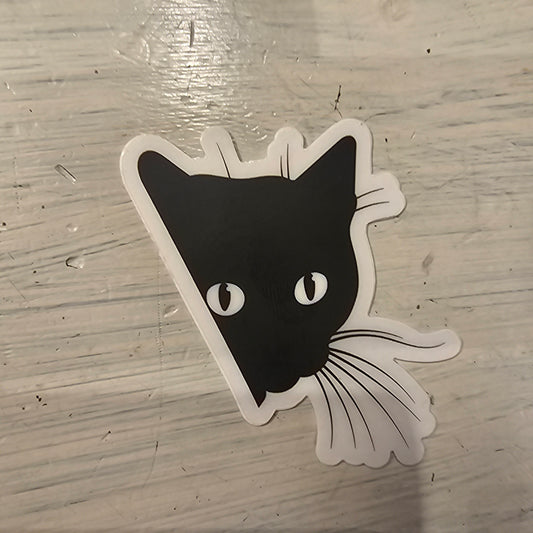 Cat Peaking Vinyl Sticker