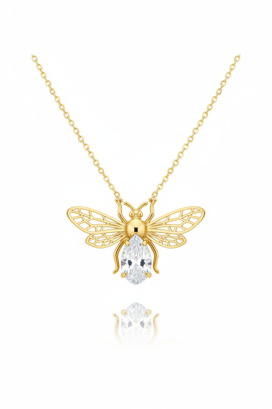 hn487 Diamond Bee Necklace