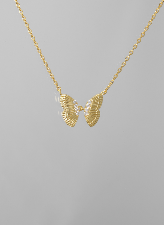 White Butterfly Necklace