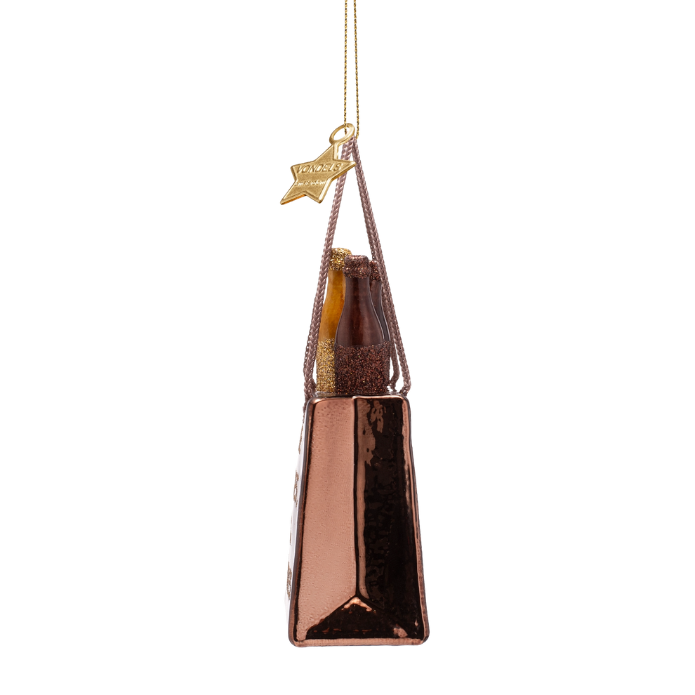 Ornament Glass Shopping Bag with Bottles