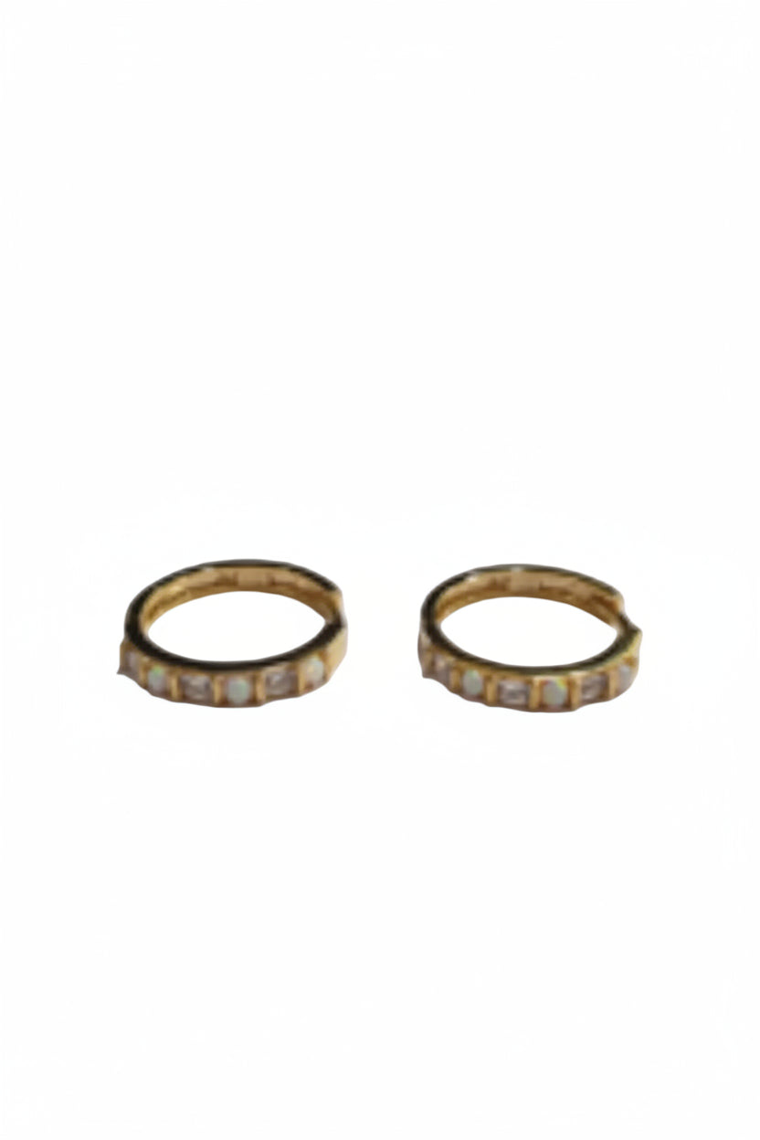 Jewel Embedded Hoop Earrings