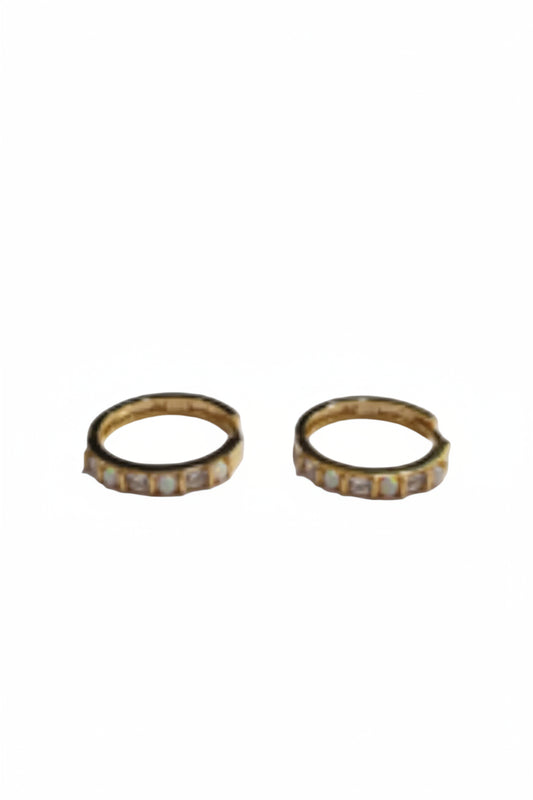 Jewel Embedded Hoop Earrings