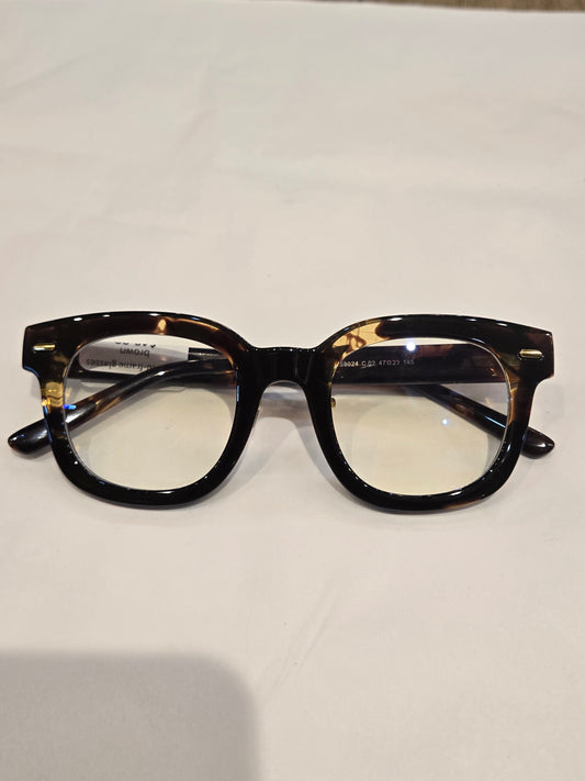 squared-frame glasses