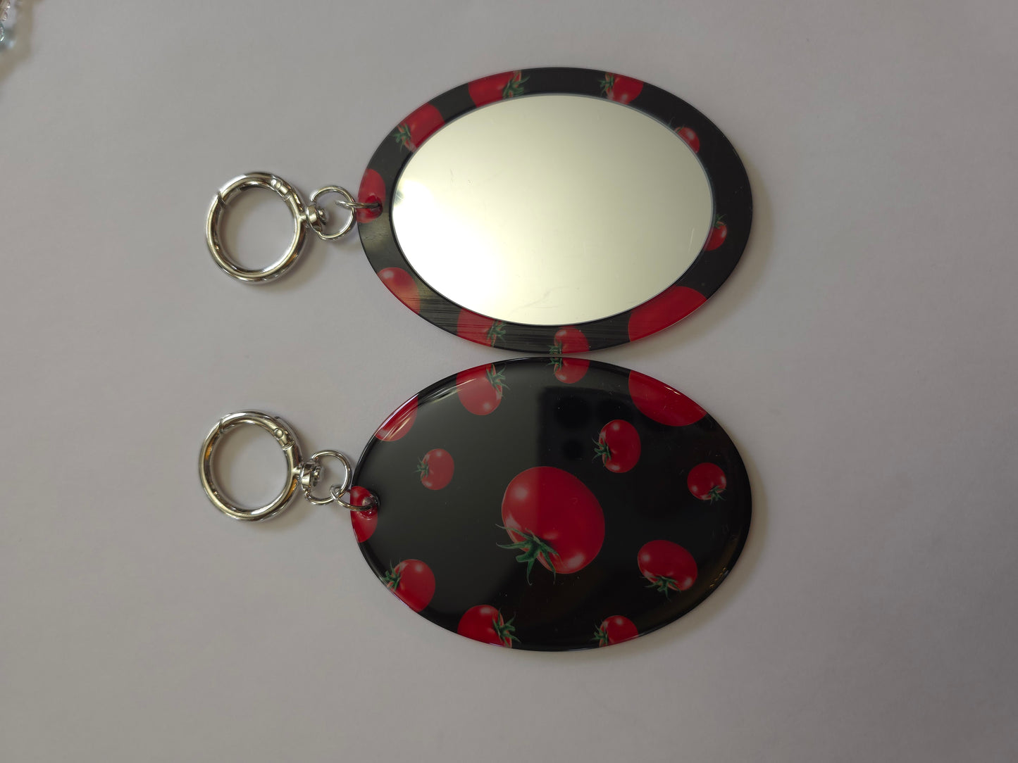 Fruit Oval Mirror Key Chain
