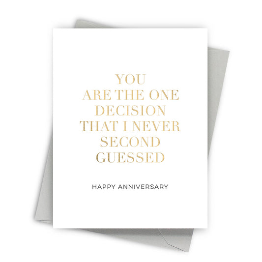 Second Guesses Anniversary Card