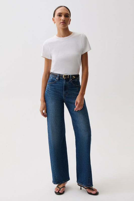 Kyra High Rise Bowed Wide Leg - Inkwell