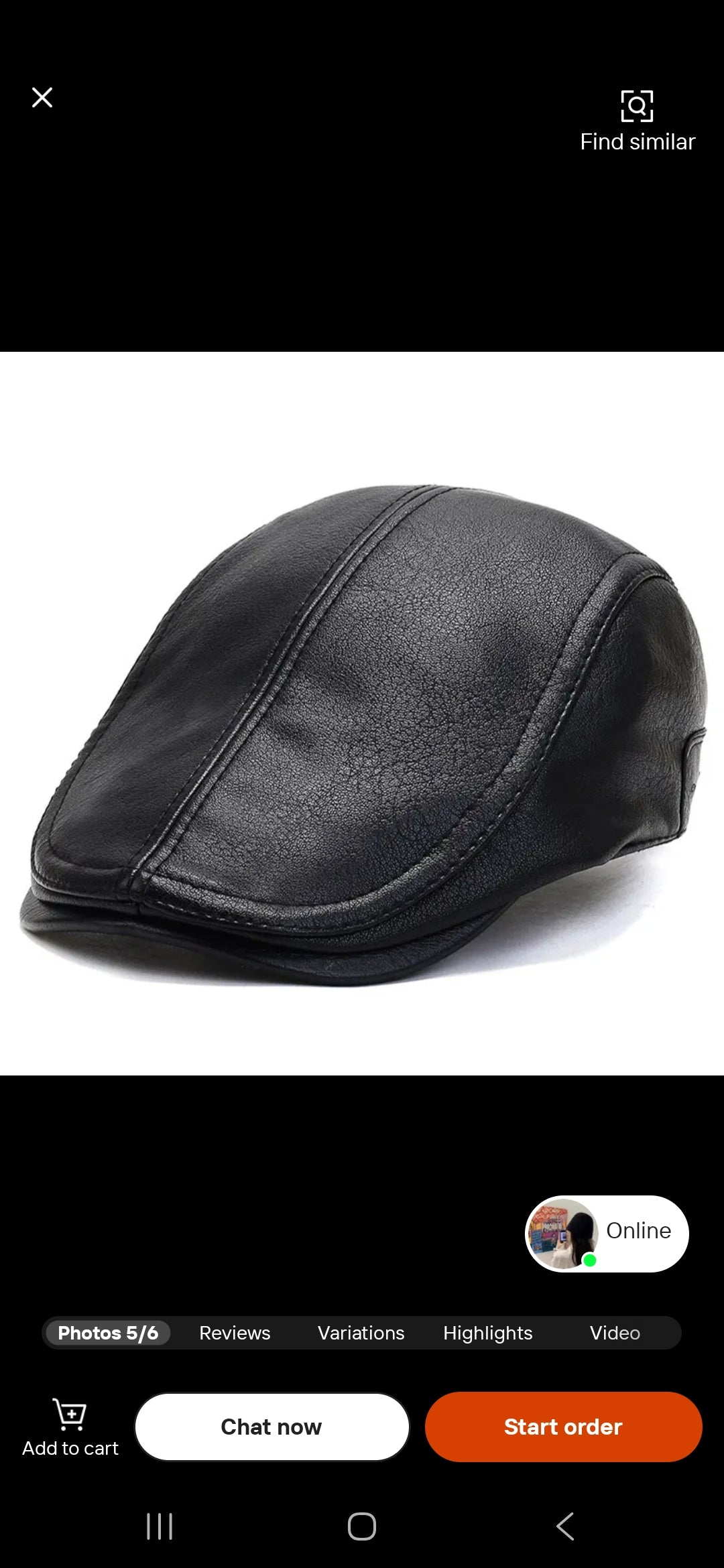 Newsboy Hat Pu Leather
