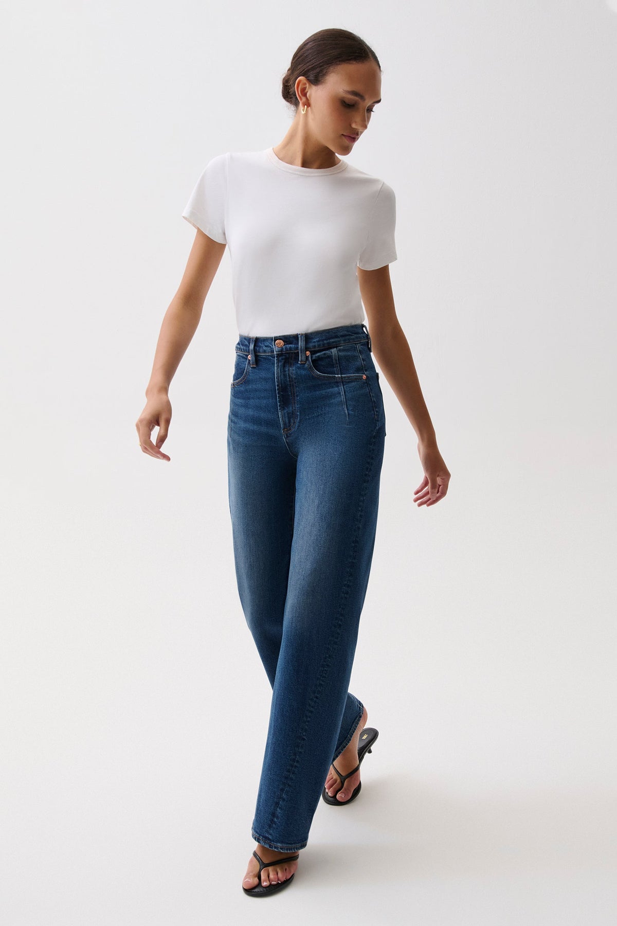 Kyra High Rise Bowed Wide Leg - Inkwell