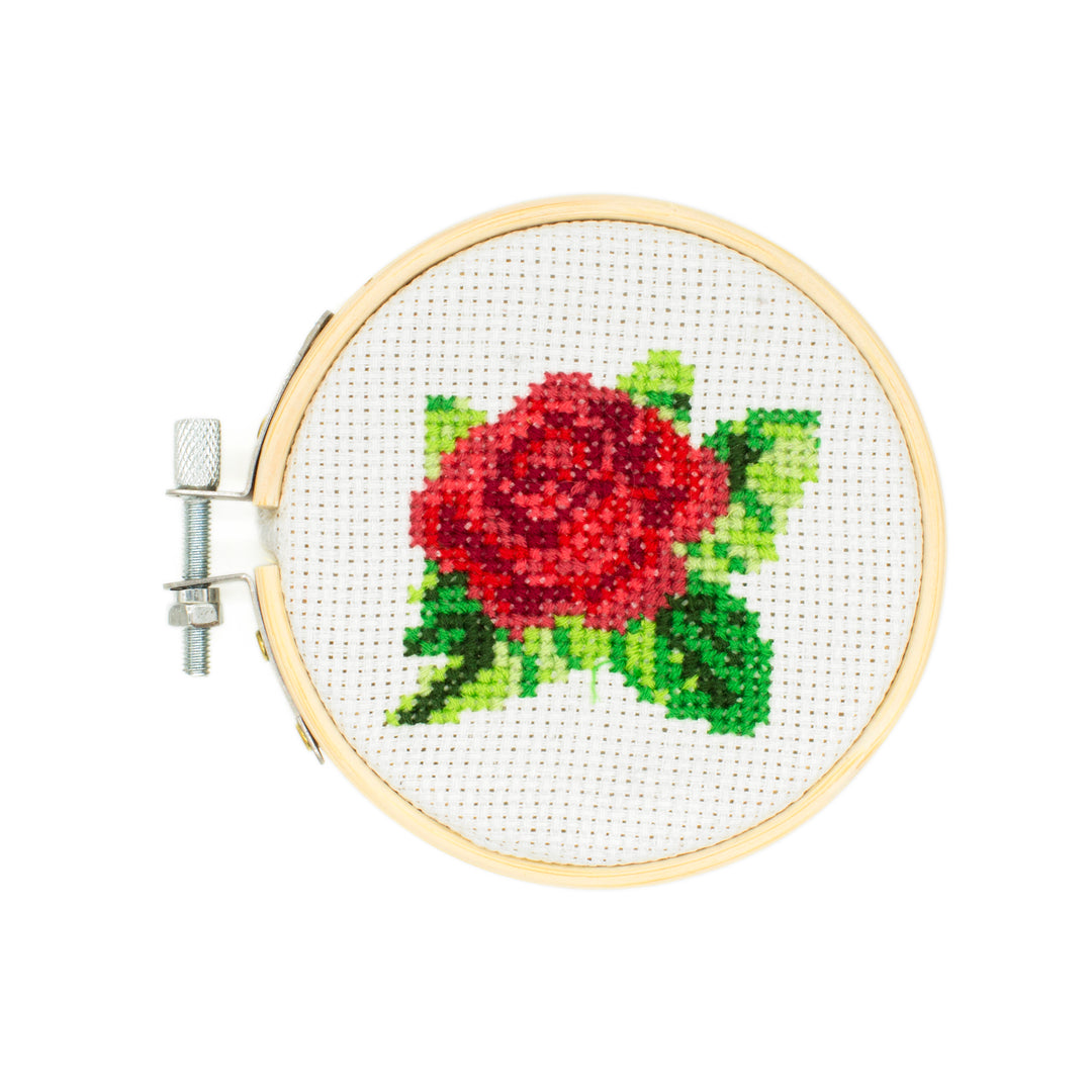 Mini Cross Stitch Embroidery Kit | Rose
