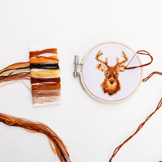 Mini Cross Stitch Embroidery Kit | Deer