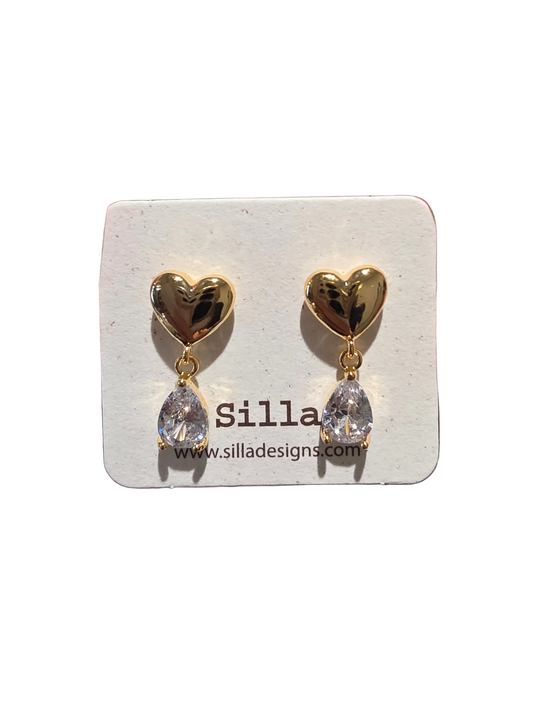 Double Heart Stud Earring