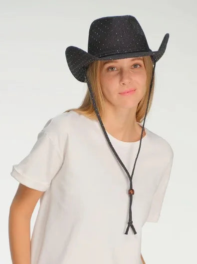 Denim and Rhinestone Cowboy Hat