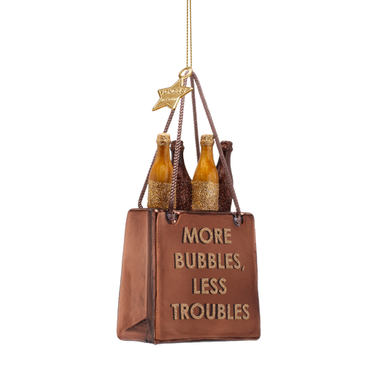 Ornament Glass Shopping Bag with Bottles