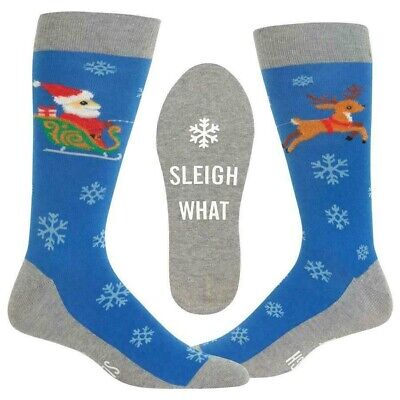 HOTSOX Men's Santa's Sleigh Crew Socks