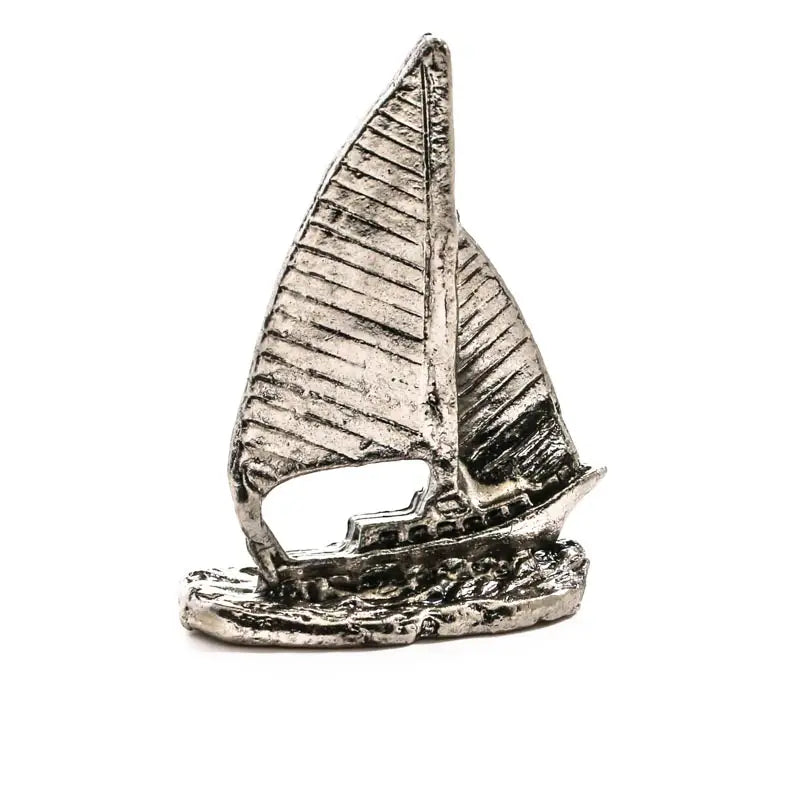 Miniature Pewter Sailboat Figurine