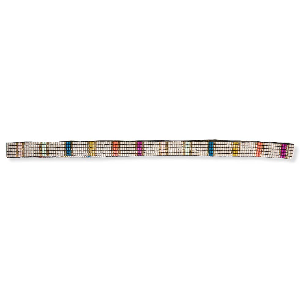 Sarah Vertical Stripes Beaded Stretch Hat Band