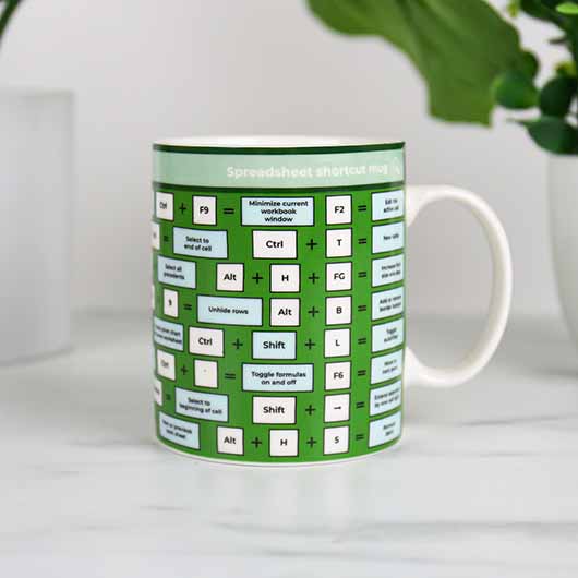 Spreadsheet Shortcut Novelty Mug