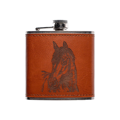 Leather Hip Flask - Horse