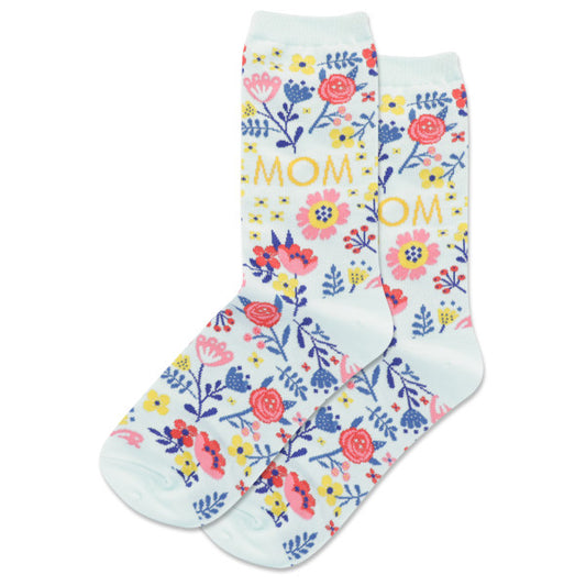 HOTSOX Women's Mom Floral Crew Socks