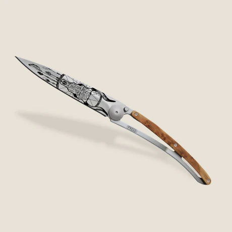 Deejo 37G Juniper Wood / Dreamcatcher Pocket Knife
