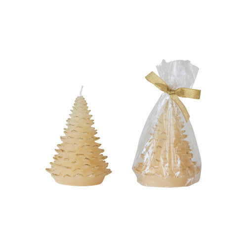 Unscented Tree Shaped Candle with Gold Tips