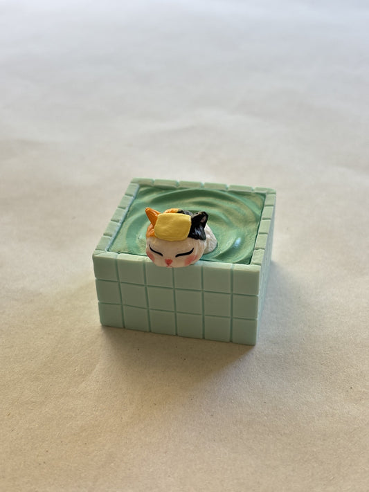 Bathing Cat Figurine