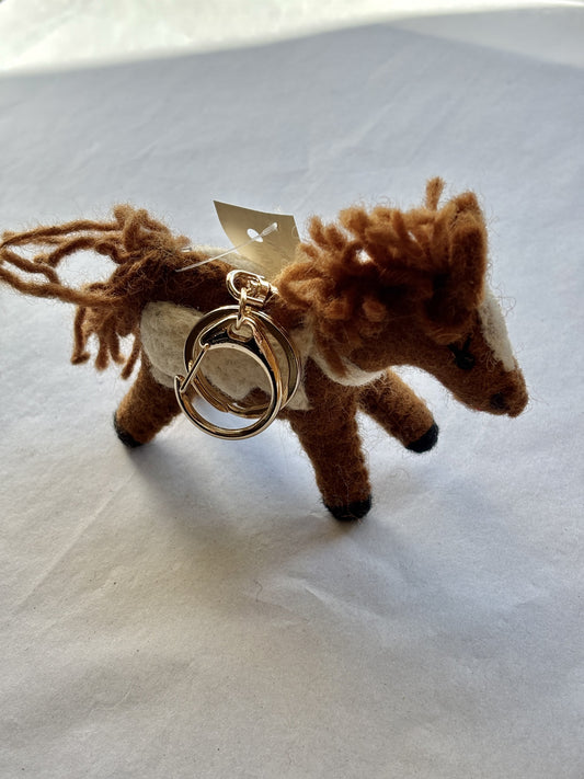 Felt Keychain | Brown Horse