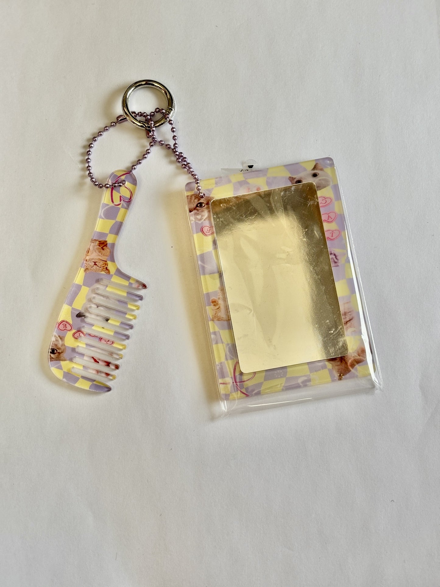 Comb and Mirror Key Chain Set