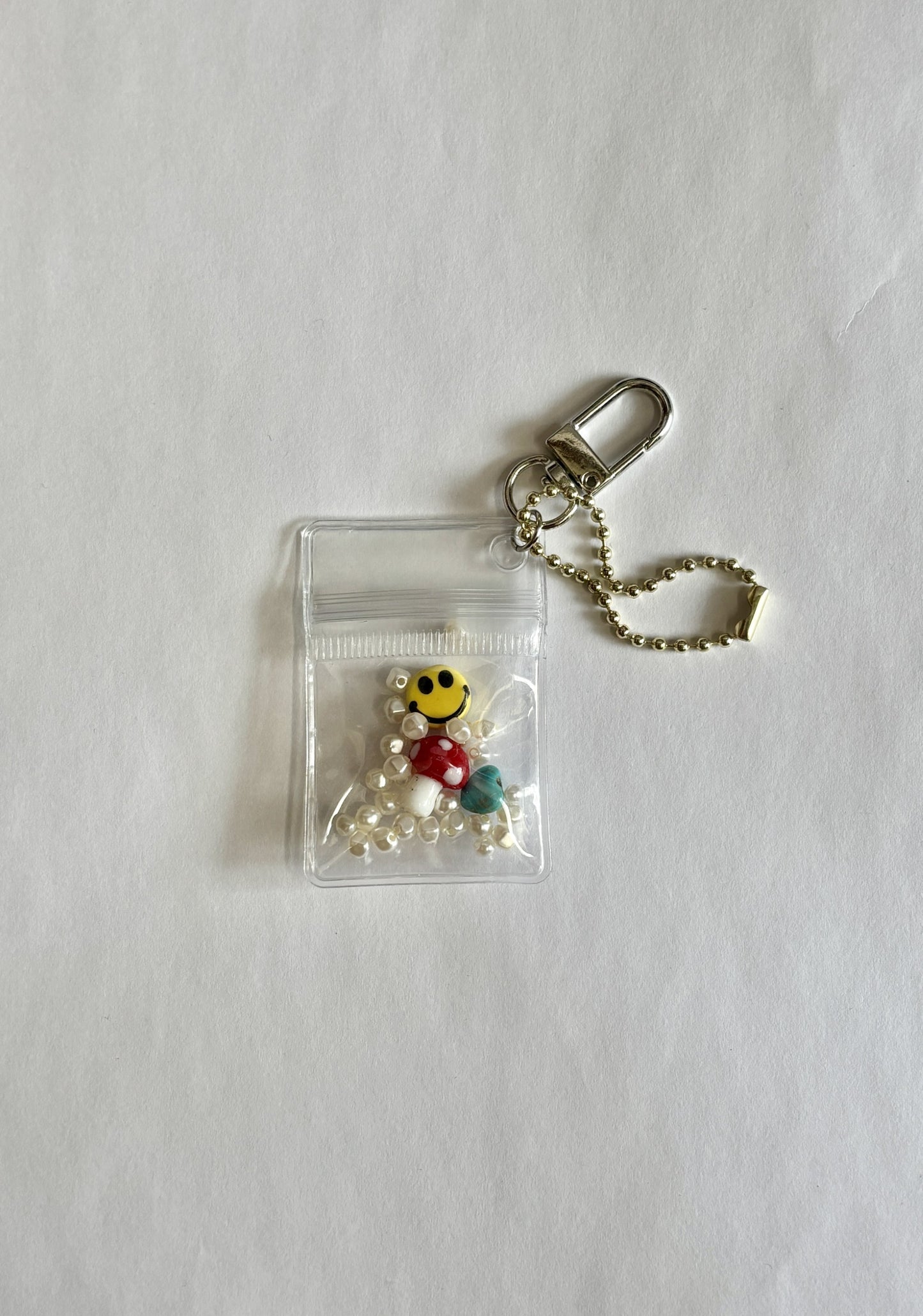 Small Key Charm in Bag | With Beads