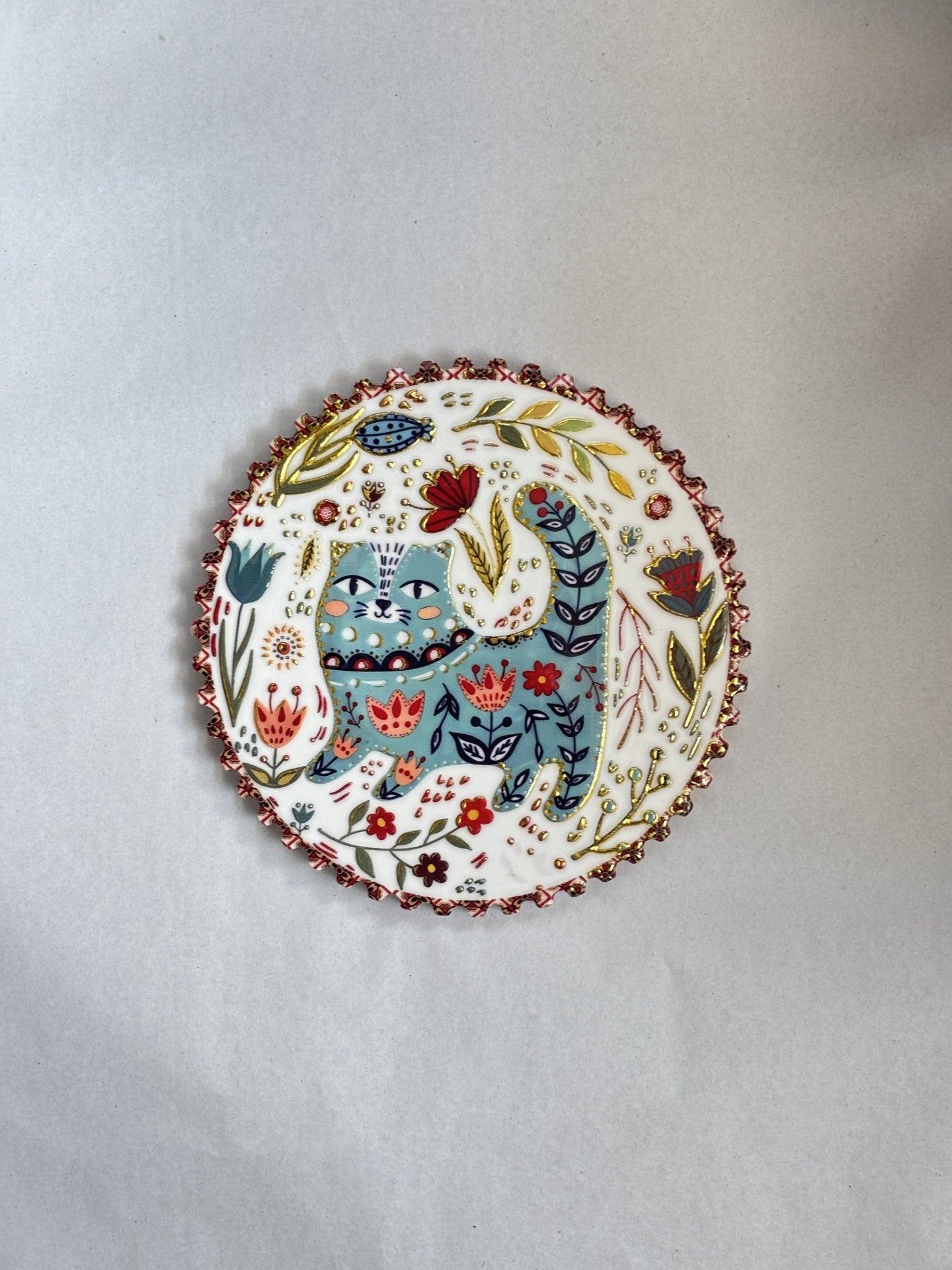 Ceramic Cat Coaster