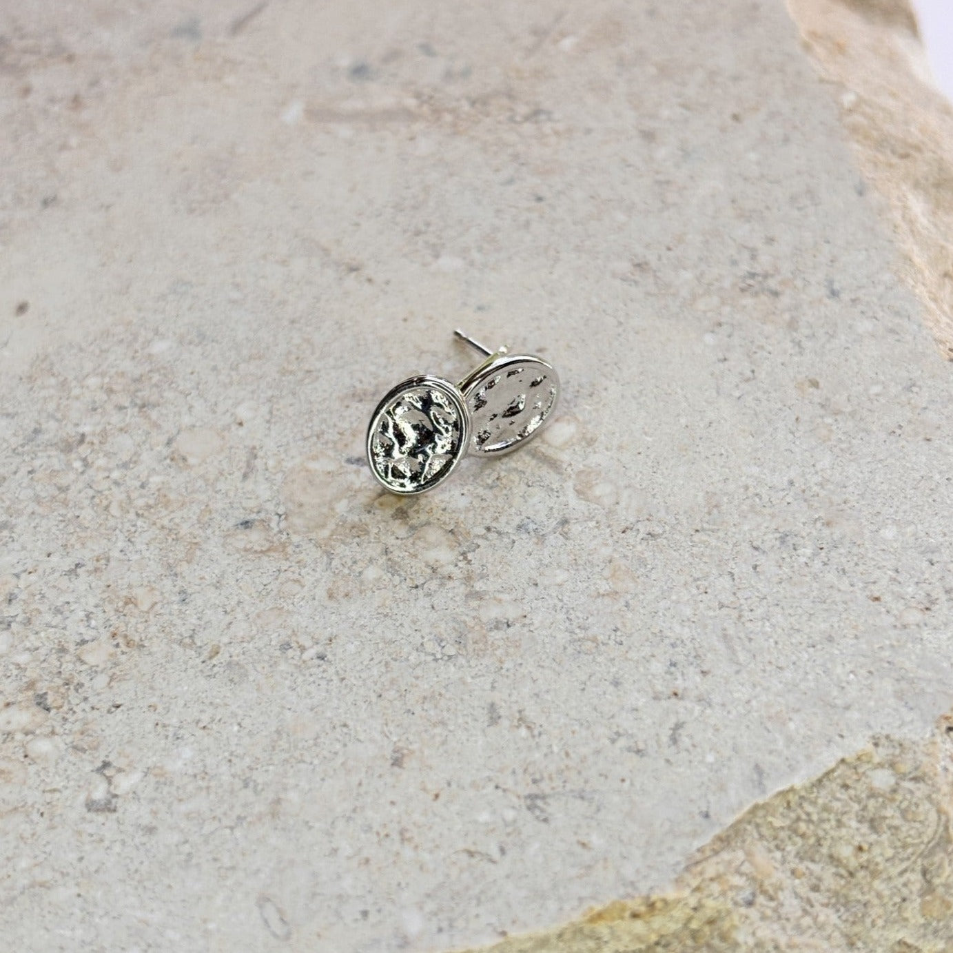 Ancient Forged Coin Stud Earrings