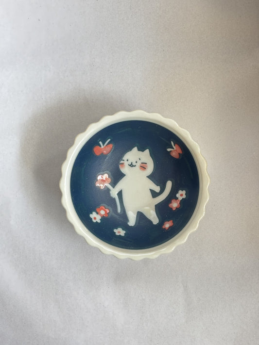 Floral Dancing Cat Bowl