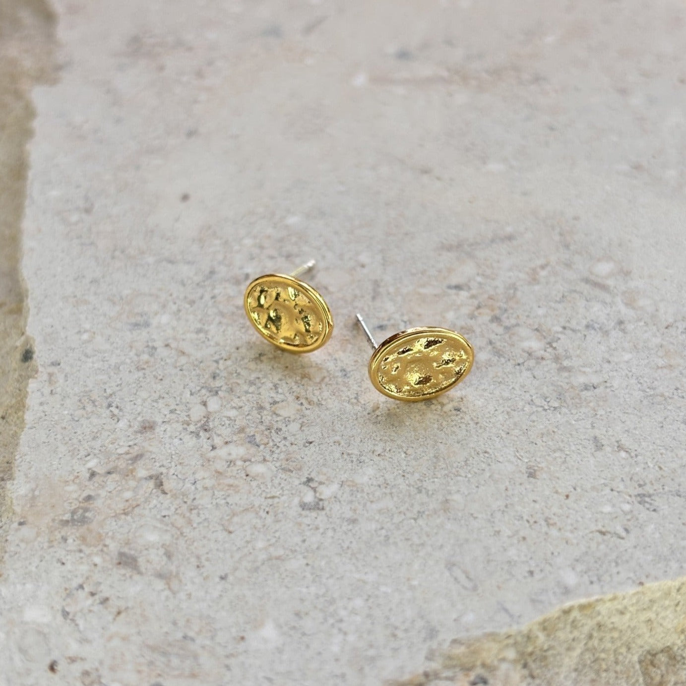 Ancient Forged Coin Stud Earrings