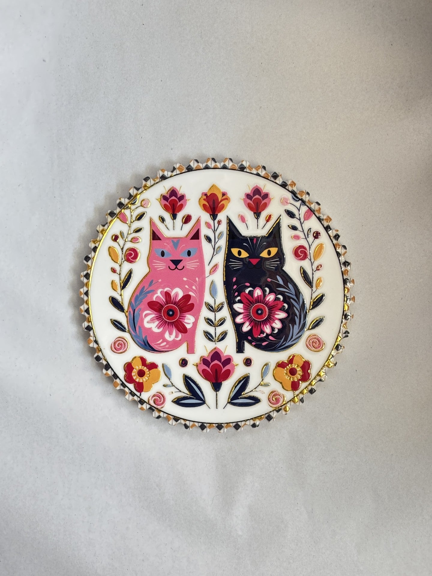 Ceramic Cat Coaster