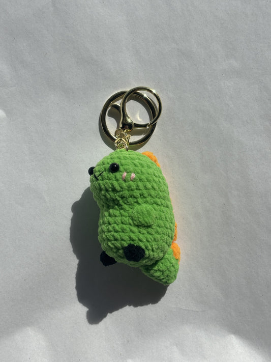Crochet Keychain | Green Baby Dinosaur